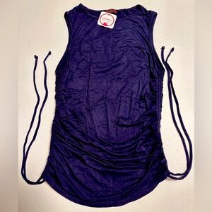 Navy blue tie sides top